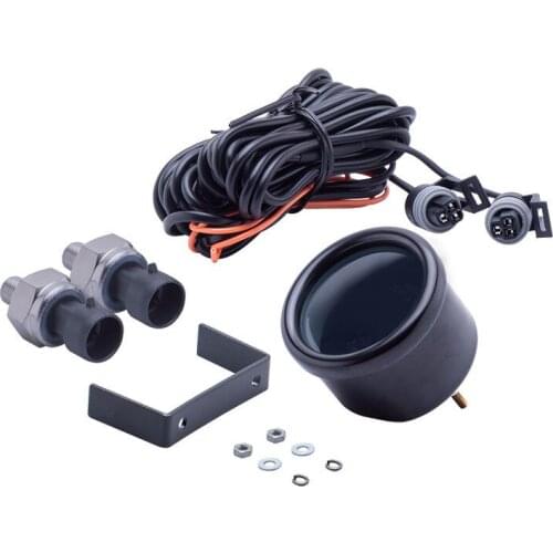 NEW-Dual Air Suspension Gauge Air Ride Air Pressure Gauge PSI Blue LED with 2Pieces Electrical Sensors