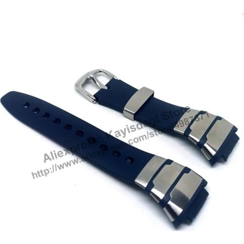 Original Casio E-Databank EDB-100CJ-2A Watch Band Strap - 18mm Blue Rubber