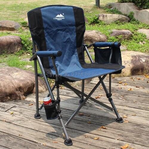 Portable armrest outdoor folding chair leisure backrest folding fishing chair camping barbecue beach chair computer chair