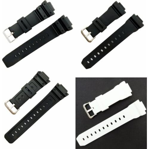 16mm Black PVC Watch Band Strap Fits DW-5600E DW-5700 G5600 5700 GM-5610 / 6900 9052 Series Watchband Replace + Tool