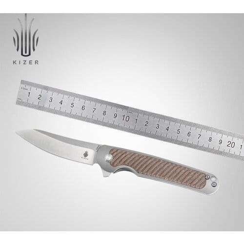 Kizer Folding Knife KI4556A3 Clutch 2020 New Arrivals Titanium+Micarta Handle with S35VN Steel Blade Knife Survival Tools