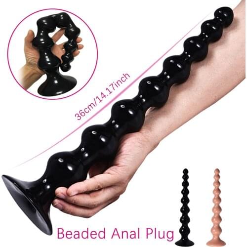 Super Long Large Anal Beads Ball Anal Plug Powerful Suction Cup Silicone Dildo Big Butt Plug Bdsm Sex Toy for Couple Masturbator