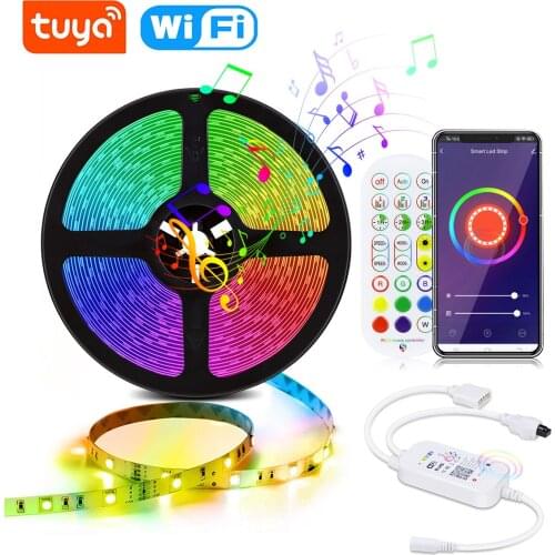 LED Light Strips Bluetooth WIFI Controller Neon RGB 5050 Decoration BackLight Lamp Tape Night light Luminous String For Bedroom