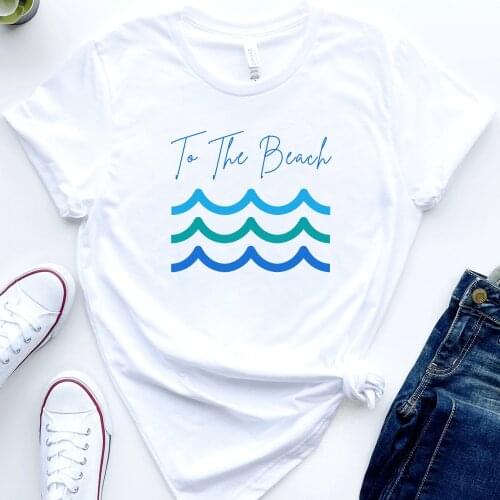 Harajuku Top Women T-shirt Casual Ladies Basic Weekend Beach Print O-collar Short Sleeved Women T-shirt Girl,Drop Ship
