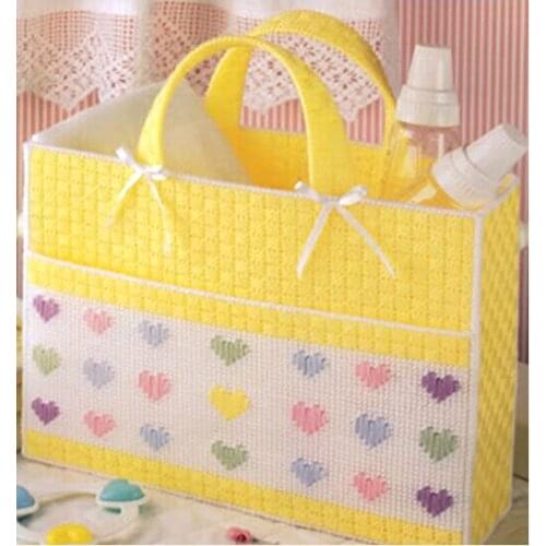 Cross stitch three-dimensional embroidery wool embroidery love handbag DIY living room new handmade decoration