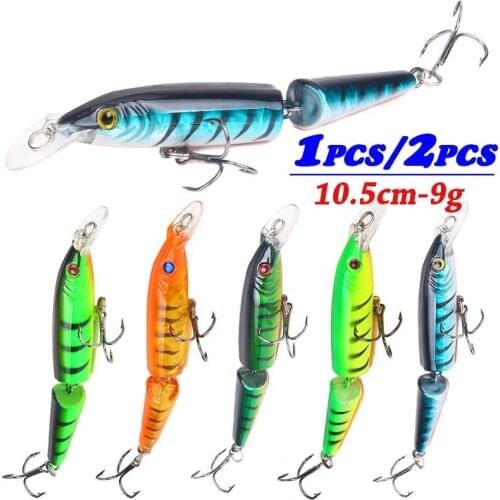 1Pcs or 2Pcs Segment Fishing Lures Bass Wobbler Minnow Bait Artificial Hard Fish Lures Freshwater Fishing Tackle 9g-10.5cm