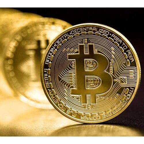 1PC Creative Souvenir Gold Plated Bitcoin Coin Collectible Great Gift Bit Coin Art Collection Physical Gold Commemorative Coin