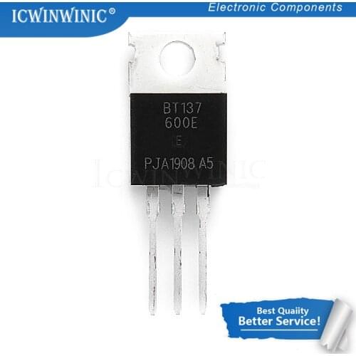 10piece BT137-600E BT137-600 TO220 TO-220 BT137 Triacs sensitive gate 8A/600V New original In Stock
