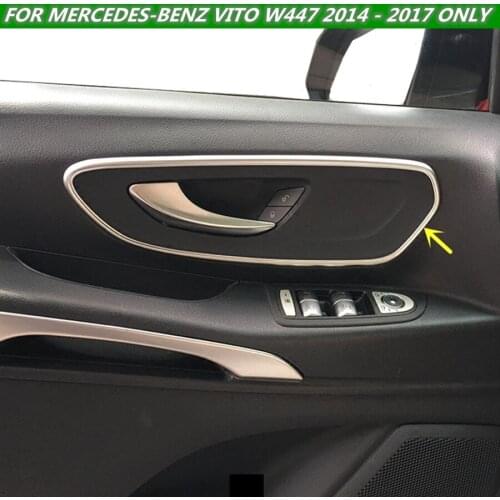 2PCS Accessories For Mercedes-Benz Vito W447 2014 2015 2016 2017 2018 Car Door Pull Doorknob Handle Bowl Molding Cover Kit Trim