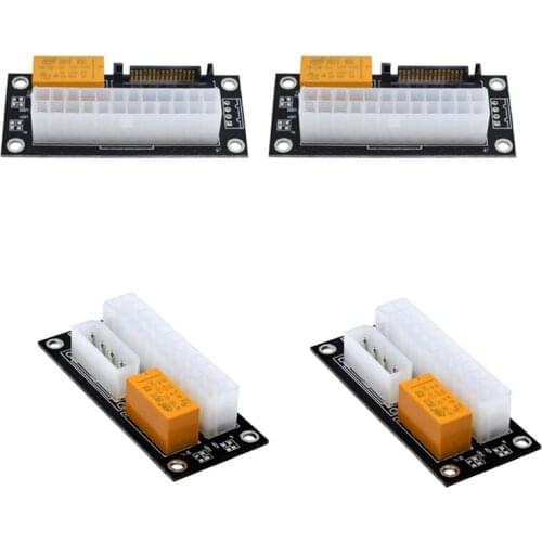 2PCS Dual PSU Power Supply Sync Adapter Add2Psu ATX to 4Pin Molex Synchronous Connector Riser Cable Miner Mining
