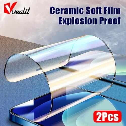2Pcs Explosion proof Ceramic Protective Soft Glass For iPhone 12 11 Pro XR XS Max X 8 7 6 Plus 12 mini Screen Protector Cover