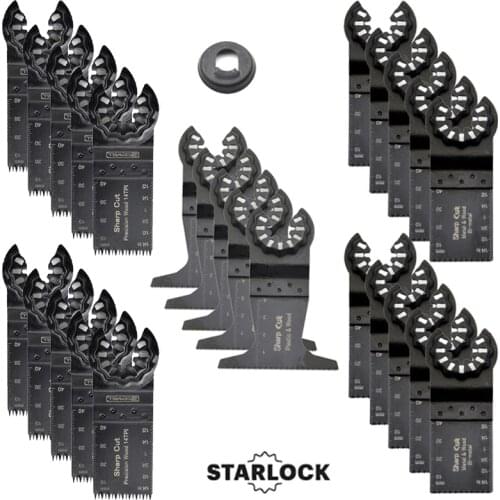 30% Off 26pcs Starlock Oscillating Multi Tool Saw Blades Renovation Plunge Saw Machine Multimaster Power Tools wood Saw blades