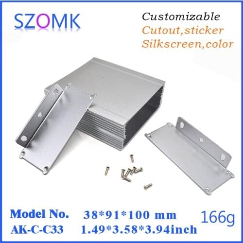 1 pc, aluminum extrusion case digital amplifier junction box 38*91*100mm aluminum wall mounted gps tracker aluminium enclosures