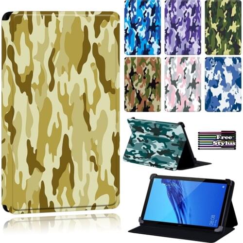 Tablet Case for Huawei MediaPad (T1 7.0/T3 7.0/T1 8.0/T3 8.0)/MediaPad (T1/T5)10/T2 10 PRO -Camouflage Leather Stand Cover Case