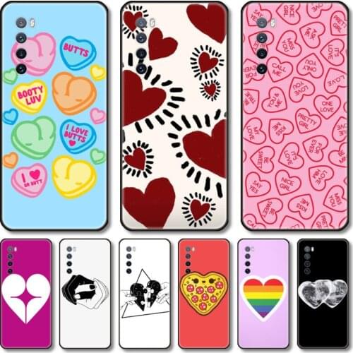 Heart shapes Phone Case For Huawei Nova 2 3 4 5 6 7 8 SE i E Pro Lite black cell shell