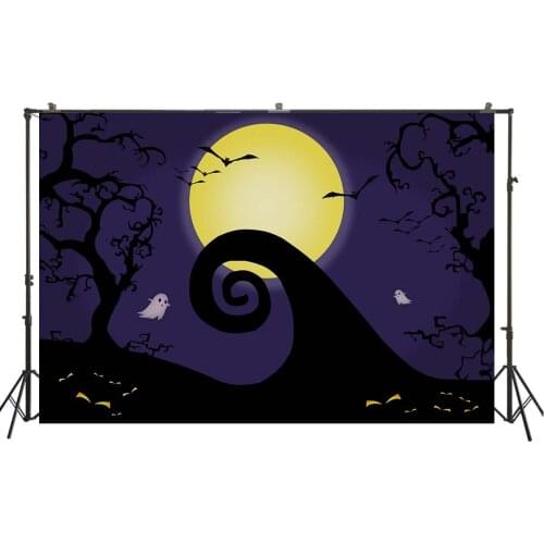 HUAYI Photography Backdrop Halloween Horror Night Moon Photo Booth Background Newborns Child Studio Room Party Decor PropsW-4136
