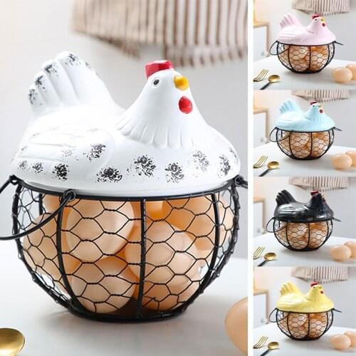 Ceramic Egg Organizer Storage Basket Egg Basket Fruit Container Baskets Kitchen