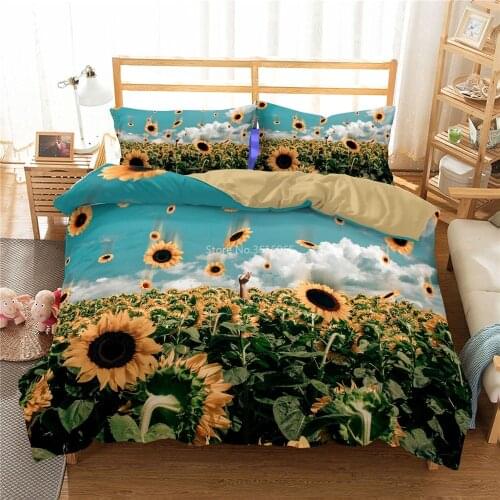 Beauty Sunflower Pattern 3d Bedding Set Elegant Bed Linen Cover Bedroom Decor Comforter Bedding Sets Twin Full Queen King Size