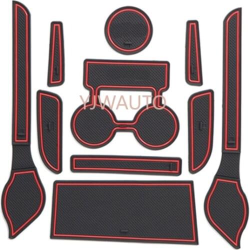 Door Slot Mat for Nissan MARCH 2013 Gate Groove Cushion Car Door Rubber Cup Holder Mats Anti-slip Carpets Position