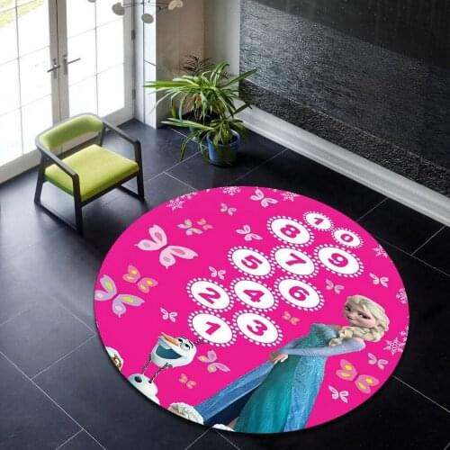 Elsa & Anna Pattern Round Rug,Shining Round Carpet,Circle Area Rug,Modern Round Carpet, Popular Rug, Themed Rug, Home Decoration
