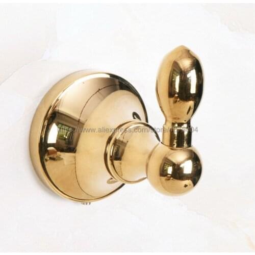 Clothes Hook Brass Gold Finish,Elegant Bathroom Hardware Robe Hooks,Bathroom Accessories Nba882