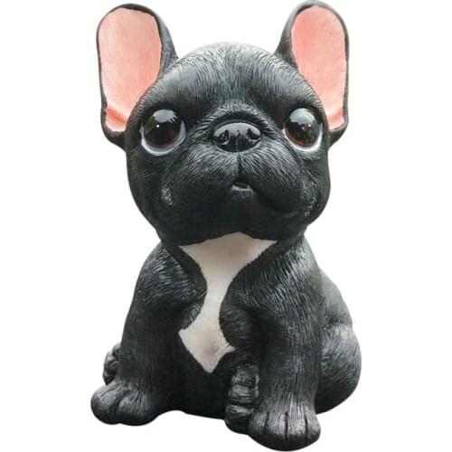 Cute Cartoon Doggy Figurine French Bulldog Car Decoration Accessories Birthday Gift for Pet Lovers Friend Lovely Puppy Sculpture