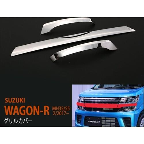 3PCS Protection SUS304 Car Grille Trim for SUZUKI WAGON-R MH35/55 Automobiles Styling Moulding Accessories