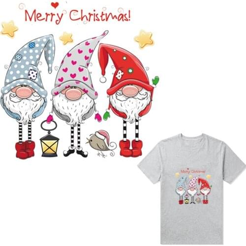 Christmas Gift Patch Iron-On Clothes T-Shirt Dresses Badges Washable Diy Accessory Heat Transfer New Clothing Deco Stickers