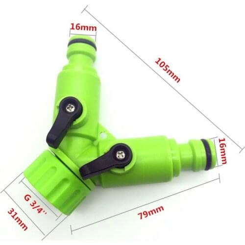 1 PCS Newent Green irrigation Y Connector For G 3/4'' Water Hose Connector