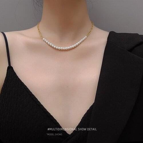 European and American wind net popular pearl clavicle exaggerated clavicle chain Valentines Day necklace pearl bracelet
