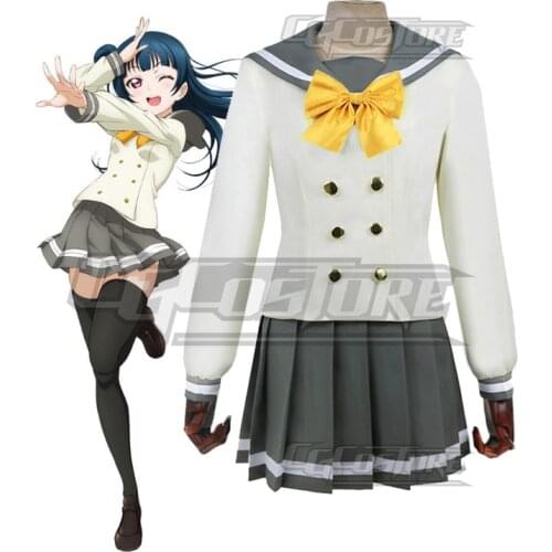 LoveLive! Sunshine! Tsushima Yoshiko Cosplay Costume Anime Dresses Christmas Halloween Free shipping CG040-5