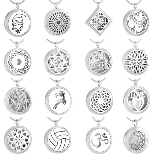 Essential Oil Diffuser Necklace Aromatherapy Pendant Perfume Jewelry Elephant/Wave Cage with Stainless Steel Chain