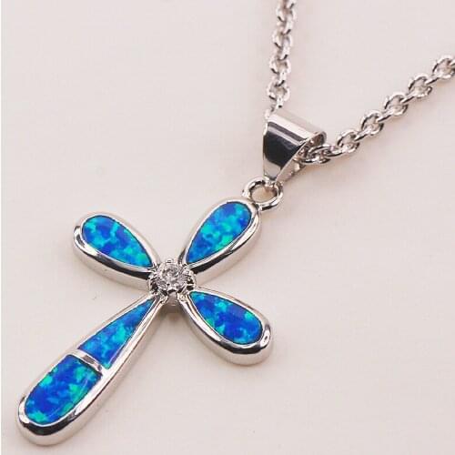Blue Fire Opal 925 Sterling Silver Fashion Jewelry Pendant P134