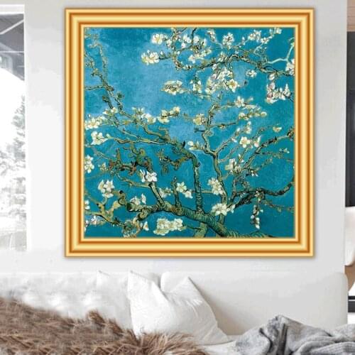 Full Square Round Drill Diamond Embroidery Almond Blossom Diy 5D Diamond Painting Cross stitch Art Picture of Rhinestones Decor