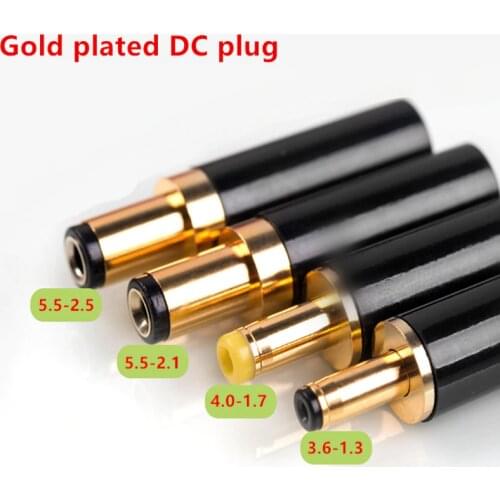 Gold Plated DC Plug 5.5*2.5 5.5*2.1 4.0*1.7 3.5*1.3 for DAC TV Box Amplifier Power Cable G50
