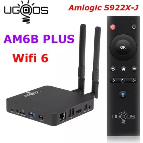 UGOOS AM6 PRO Android 9.0 Smart TV Box 4GB DDR4 32GB ROM Amlogic S922X BT 5.0 2.4G 5G WiFi LAN 1000M box vs AM6 plus set top box