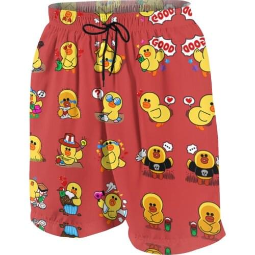 Web Celebrity Cartoon Yellow Duck shorts summer teenage big boy swimming shorts kids boys beach shorts childrens pants clothing