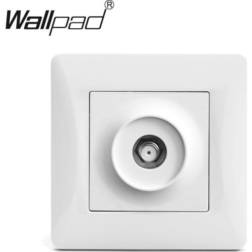 Satellite Socket Wallpad White High Quality Plastic Panel 110-250V 16A EU Satellite Socket with Clips Round Back