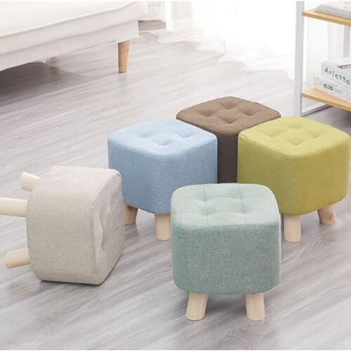 Household Child Seat Creative Cloth Art Stool стулья для столовой Fashion Living Room Sofa Stools Solid Wood стул Low Adult
