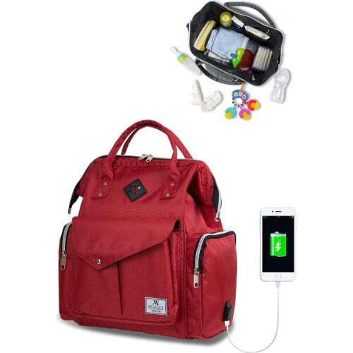Mother Baby Care and Backpack With USB Baby Bag