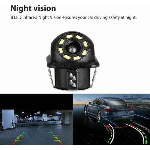 Universal Car Backup Rear View Reverse Camera Without Cables Ultra HD 8 LED Night Vision Waterproof 170 Degree Wide View Angel
