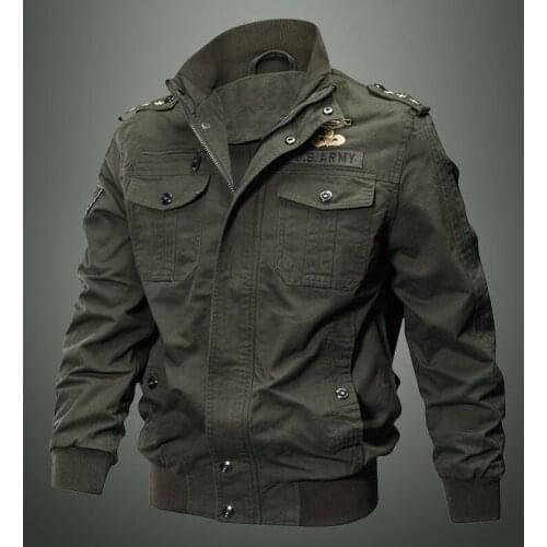 Spring and autumn military jacket male cotton water wash collar pilot cotton jacket large size plus velvet winter youth