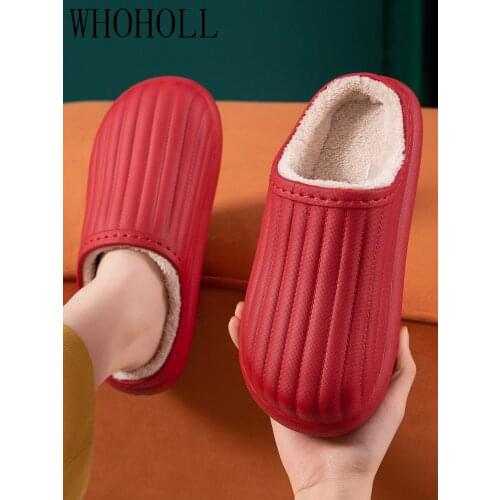 Winter Waterproof Homen Slippers Man Women Couples Non-slip Cotton Slippers Womens Indoor And Outdoor Wear Inside Plush Slipper