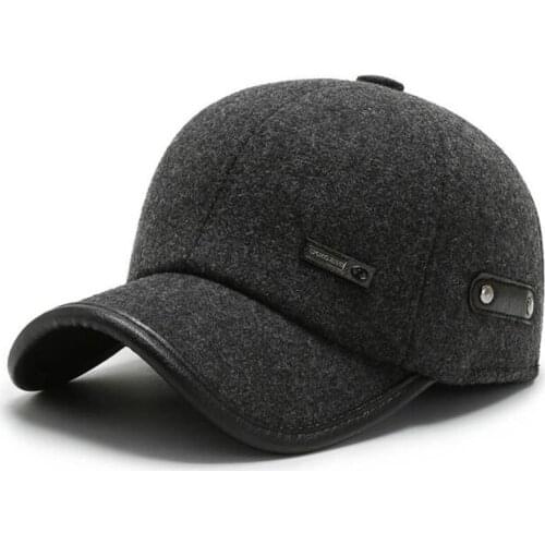 2020 Winter Mens Baseball Cap Earmuffs Hats Thermal Cold-proof Sports Caps For Men New Adjustable Size Dads Ear Protection Hat