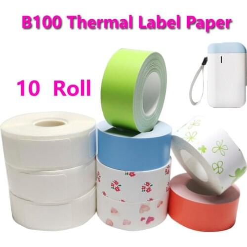 10Roll B100 Thermal Label Paper B100 Mini Label printer paper Waterproof Anti-Oil Price Label Polychromatic Scratch-Resistant