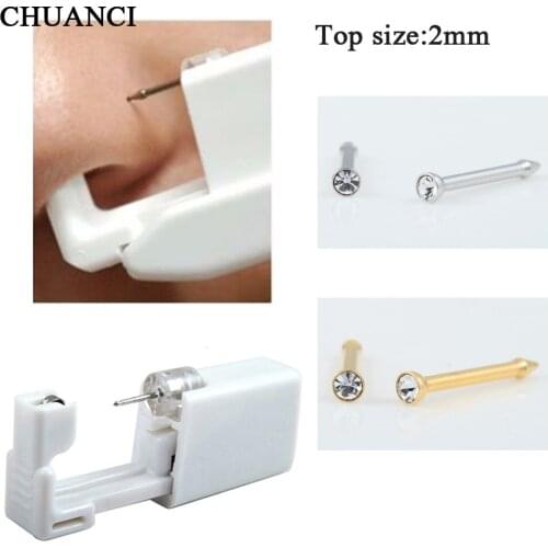 24pcs Disposable No Pain Safe Sterile Ear Stud Piercing Gun Kit Nose Stud Piercing Tool Kit Build In Steel Stud Earring Star