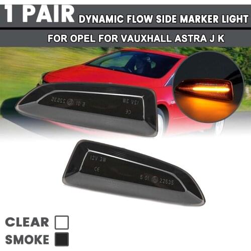 2x for Opel for Vauxhall Astra J K Dynamic LED Side Marker Day Lights 12V Flowing Turn Signal Light Side Repeater Lamp Panel
