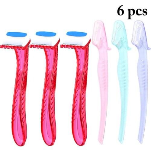 3PCS/1Set Women Eyebrow Razor Portable Eyebrow Shaver Facial Razor with 3PCS Shaving Razor Female Body Trimming Shaver