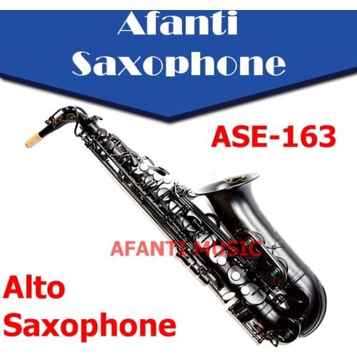 Afanti Music Eb tone / Brass body / Black Nickel Gold Alto Saxophone (ASE-163)