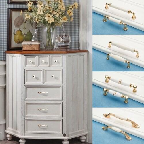 Furniture Accessaries Morden Style Ceramic Drawer Handles For Home Hotel Cupboard Wardrobe Handles Drawer Door Handles